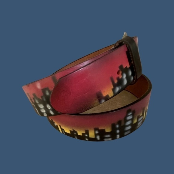?genuine Leather Airbrushed Belt. main image 2